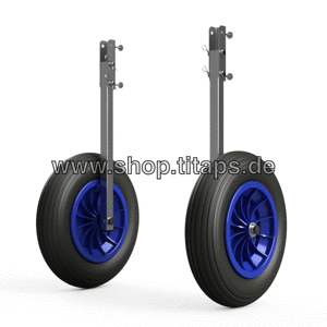 Transporthjul til akterspeil sjøsettingshjul for gummibåt sammenleggbar rustfritt stål SUPROD ET350, svart/blå hjul til oppblåsbare båter 1