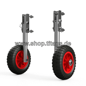 Hjul til små både hjulsæt transporthjul rustfrit stål SUPROD LD160, sort/rød hjul til oppustelige både til gummibåd 1