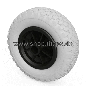 2 x Polyurethane Wheel Ø 200 mm 2.50-4 Plain Bearing Roll Launching Wheel Puncture Proof, grey/black Tires 1