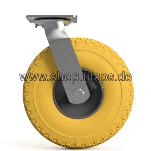 Styrbar eller ej styrbar hjul med polyuretanhjul Ø 260 mm 3.00-4, PUNKTURBEVIS 1