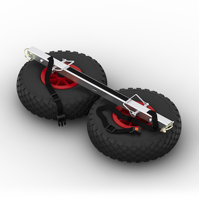 Nerezová ocel vozík na SUP kola pro paddleboardy ve stoje přepravní vozík SUPROD UP260, černá/červená kolečka sup prkna kola pro SUP 1